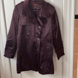 Gallery purple trench coat with removable liner